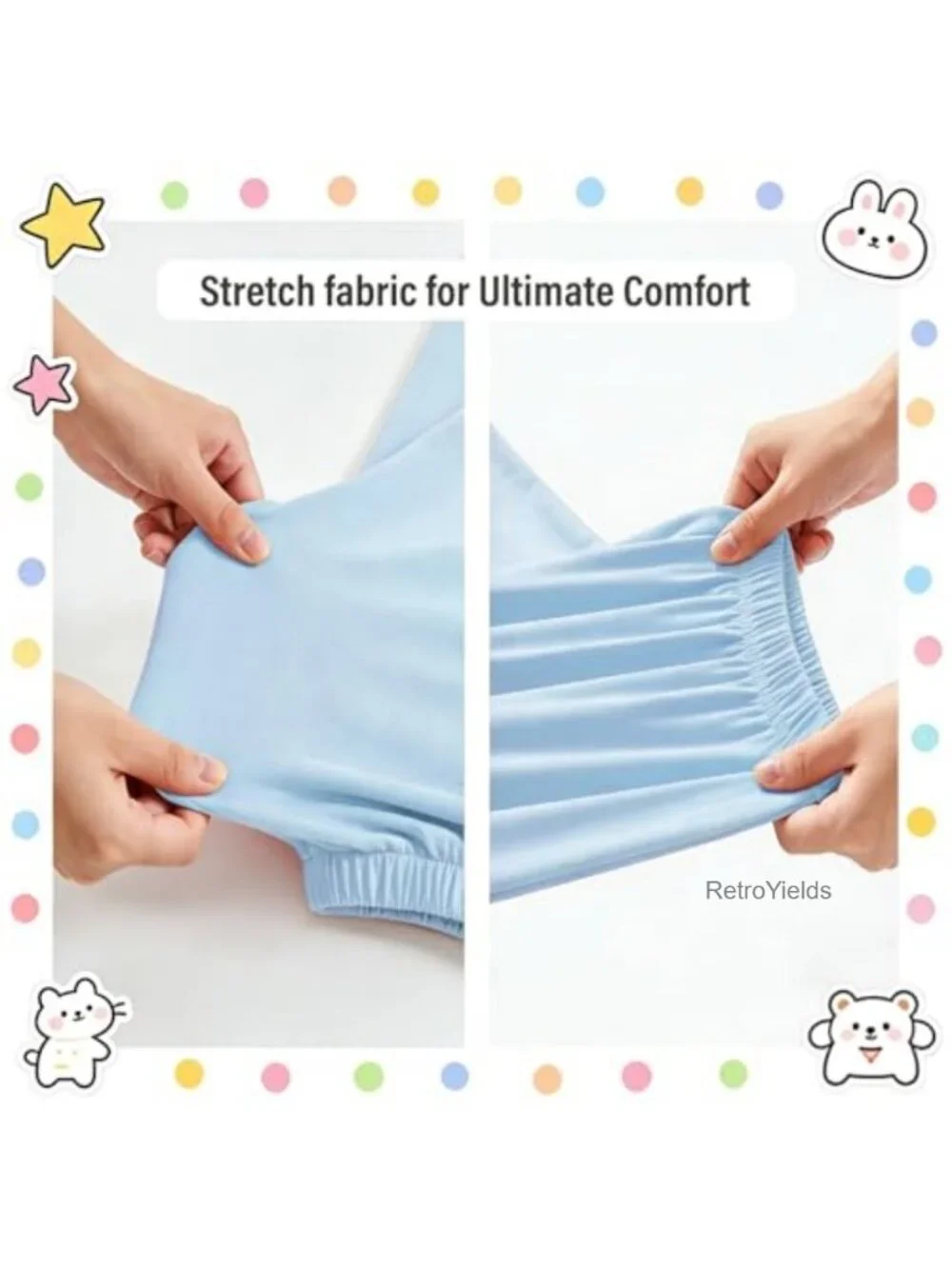 Girls Cotton Pajamas Set 2pc Button-Down Top with Pants Stretch PJS Sleepwear